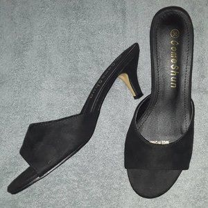 womens black slide sandle